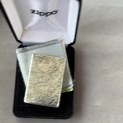 Zippo Armor Sterling Silver - 5-Sided Deep Engraved Oriental Dragon